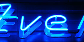 Neon letters with single contour.