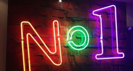 "Number 1" Interior custom neon sign